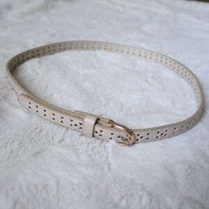 Cream Heart Faux Leather Belt